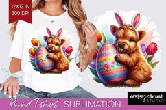 Easter Animals Round Tshirt Background - Bunny Ears PNG Product Image 1
