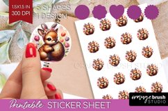 Easter Animals Round Sticker - Bunny Ears Printable Sticker Product Image 1