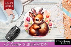 Easter Animals Car Coaster - Bunny Ears Coaster PNG Product Image 1