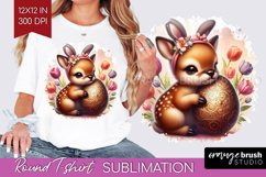 Easter Animals Round Tshirt Background - Bunny Ears PNG Product Image 1