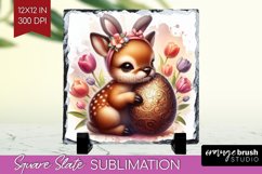 Easter Animals Slate PNG - Bunny Ears Square Slate Product Image 1
