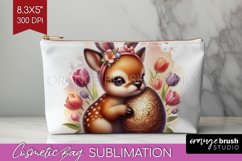 Easter Animals Cosmetic Bag - Bunny Ears Makeup Bag PNG Product Image 1