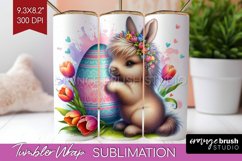Easter Animals Tumbler Wrap - Bunny Ears Tumbler PNG Product Image 1