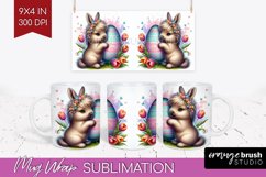 Easter Animals Mug Wrap - Bunny Ears Mug PNG Sublimation Product Image 1