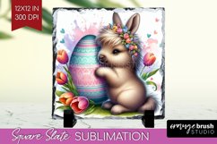 Easter Animals Slate PNG - Bunny Ears Square Slate Product Image 1