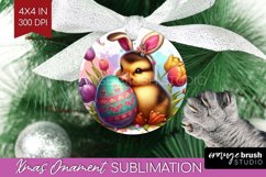 Easter Animals Ornament PNG - Bunny Ears PNG Sublimation Product Image 1