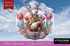 Easter Animals Wind Spinner Sublimation PNG - Bunny Ears Product Image 1