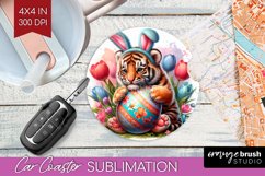 Easter Animals Car Coaster - Bunny Ears Coaster PNG Product Image 1