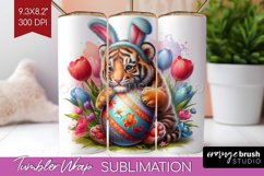 Easter Animals Tumbler Wrap - Bunny Ears Tumbler PNG Product Image 1