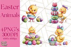 Easter Animals Clipart PNG, Cute Easter Animal Clip Art Product Image 1