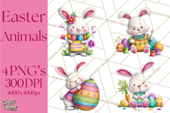 Easter Animals Clipart PNG, Cute Easter Animal Clip Art Product Image 1