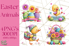 Easter Animals Clipart PNG, Cute Easter Animal Clip Art Product Image 1