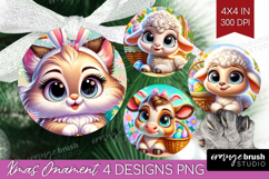 Easter Animals Ornament PNG - Cute Easter PNG Sublimation Product Image 1