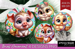Easter Animals Ornament PNG - Cute Easter PNG Sublimation Product Image 1