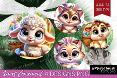 Easter Animals Ornament PNG - Cute Easter PNG Sublimation Product Image 1