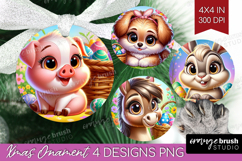 Easter Animals Ornament PNG - Cute Easter PNG Sublimation Product Image 1