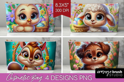 Easter Animals Cosmetic Bag - Cute Easter Makeup Bag PNG Product Image 1