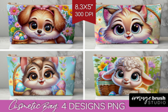 Easter Animals Cosmetic Bag - Cute Easter Makeup Bag PNG Product Image 1