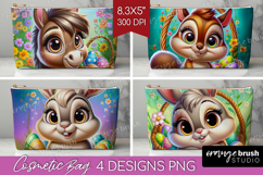 Easter Animals Cosmetic Bag - Cute Easter Makeup Bag PNG Product Image 1