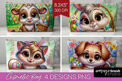 Easter Animals Cosmetic Bag - Cute Easter Makeup Bag PNG Product Image 1