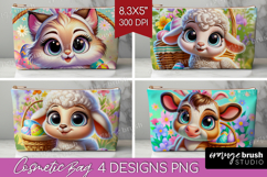 Easter Animals Cosmetic Bag - Cute Easter Makeup Bag PNG Product Image 1