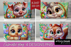 Easter Animals Cosmetic Bag - Cute Easter Makeup Bag PNG Product Image 1