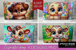 Easter Animals Cosmetic Bag - Cute Easter Makeup Bag PNG Product Image 1