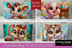 Easter Animals Cosmetic Bag - Cute Easter Makeup Bag PNG Product Image 1