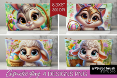 Easter Animals Cosmetic Bag - Cute Easter Makeup Bag PNG Product Image 1