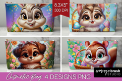 Easter Animals Cosmetic Bag - Cute Easter Makeup Bag PNG Product Image 1