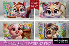 Easter Animals Cosmetic Bag - Cute Easter Makeup Bag PNG Product Image 1