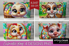 Easter Animals Cosmetic Bag - Cute Easter Makeup Bag PNG Product Image 1