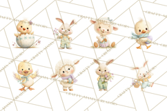 Easter Clipart PNG, Cute Easter Characters Clip Art, Bunny Product Image 2