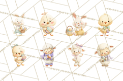 Easter Clipart PNG, Cute Easter Characters Clip Art, Bunny Product Image 10