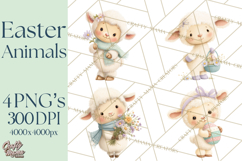 Easter Clipart PNG, Cute Easter Characters Clip Art, Bunny Product Image 1