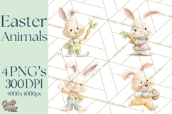 Easter Clipart PNG, Cute Easter Characters Clip Art, Bunny Product Image 1