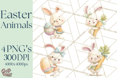Easter Clipart PNG, Cute Easter Characters Clip Art, Bunny Product Image 1