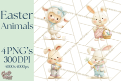Easter Clipart PNG, Cute Easter Characters Clip Art, Bunny Product Image 1