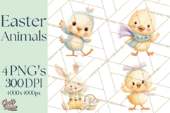 Easter Clipart PNG, Cute Easter Characters Clip Art, Bunny Product Image 1