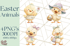 Easter Clipart PNG, Cute Easter Characters Clip Art, Bunny Product Image 1