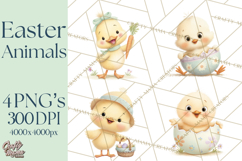 Easter Clipart PNG, Cute Easter Characters Clip Art, Bunny Product Image 1