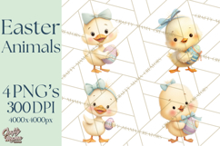 Easter Clipart PNG, Cute Easter Characters Clip Art, Bunny Product Image 1