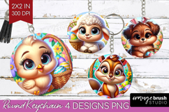 Easter Animals Keychain PNG - Cute Easter Keychain Product Image 1