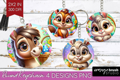 Easter Animals Keychain PNG - Cute Easter Keychain Product Image 1