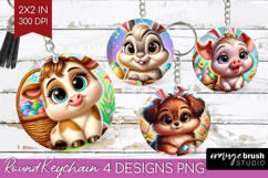 Easter Animals Keychain PNG - Cute Easter Keychain Product Image 1