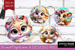 Easter Animals Keychain PNG - Cute Easter Keychain Product Image 1