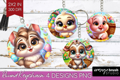 Easter Animals Keychain PNG - Cute Easter Keychain Product Image 1