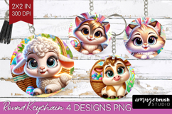 Easter Animals Keychain PNG - Cute Easter Keychain Product Image 1