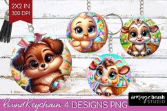 Easter Animals Keychain PNG - Cute Easter Keychain Product Image 1