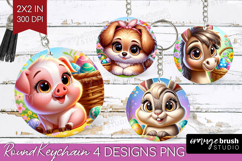 Easter Animals Keychain PNG - Cute Easter Keychain Product Image 1